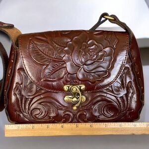 Patricia Nash Floral Embossed Leather Crossbody Bag